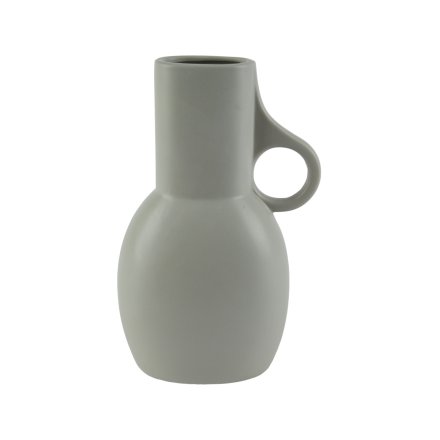 Stoneware Vase with Handle, 21cm