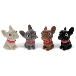 4 French Bull Dog Erasers, 8.8cm