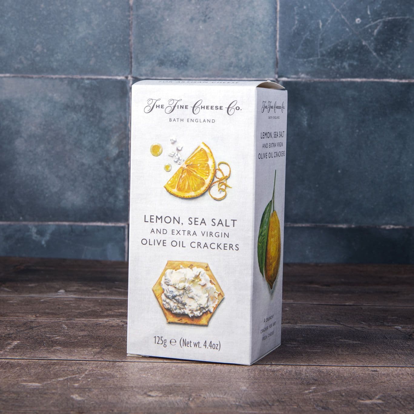 The Fine Cheese & Co Lemon, Sea Salt & Extra Virgin Olive Oil Crackers 125g