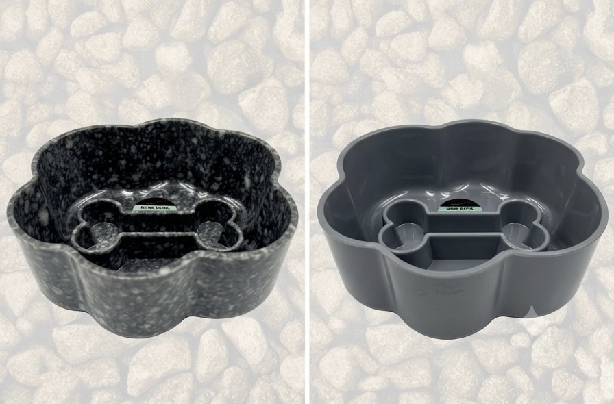 H&B 17cm BONE Marble/Granite Slow Feeding Bowl