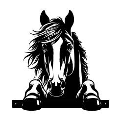 Metal Peeking Horse Silhouette