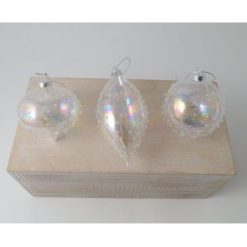 Bauble: Iridescent Glass Bauble Mix, 8cm