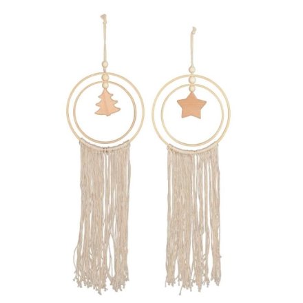 Dreamcatcher Style Festive Hoop, 2 Assorted 55cm