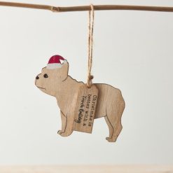 Bauble: Christmas French Bulldog silhouette hanger