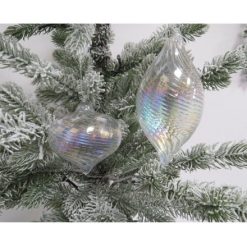 Bauble: Clear Glass Swirl Bauble, 8cm