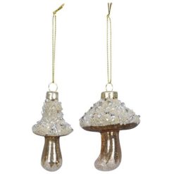 Bauble: Gold Mushroom Hanging Tree Deco