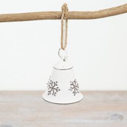 Bauble: Metal Snowflake Bell, 6.5cm