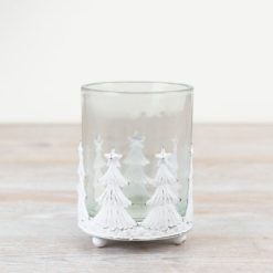White Christmas Tree Candle Holder 8cm