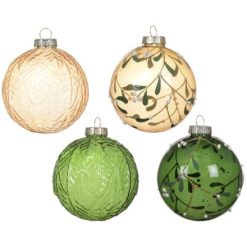 Bauble: Green Glass Bauble, 8cm