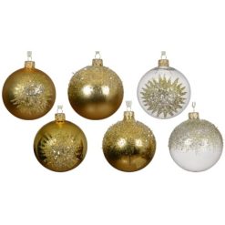 Bauble: Gold Beaded Bauble, 8cm