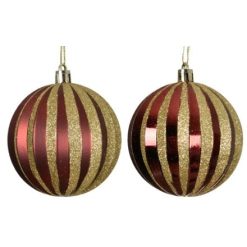 Bauble: Red & Gold Bauble, 8cm