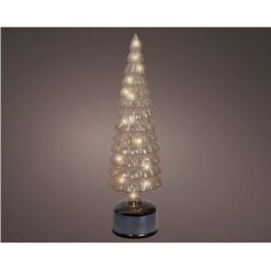 Indoor Rotating LED Glass Tree, 39cm