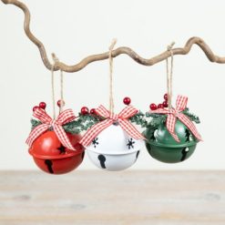 Bauble: Metal Bell Hanger with Berries ,6.5cm