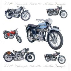 Classic Bikes Greeting Card, 15cm