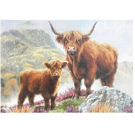 70cm Highland Cow Jigsaw Puzzle 1000pc