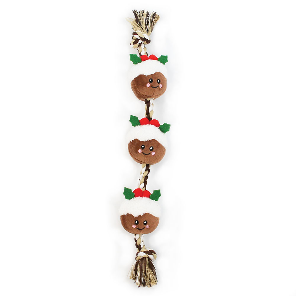 HP String of Christmas Puds Rope Dog Toy