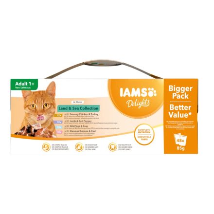 Iams Delights Cat Food Land & Sea Collection In Gravy 48x85g - 85g