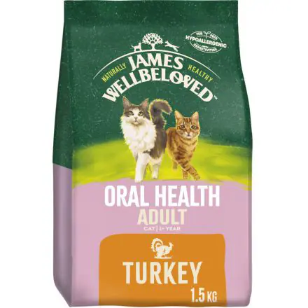 JAMES WELLBELOVED Cat Adult Oral Health Turkey & Rice - 1.5kg