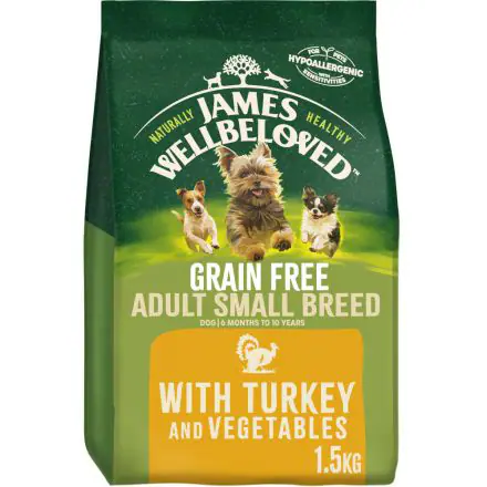 James Wellbeloved Grain Free Adult Small Breed Turkey & Veg - 1.5kg