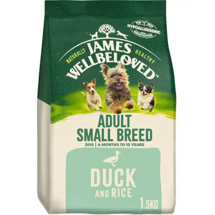 James Wellbeloved Adult Small Breed Complete Dry Dog Food Duck - 1.5kg