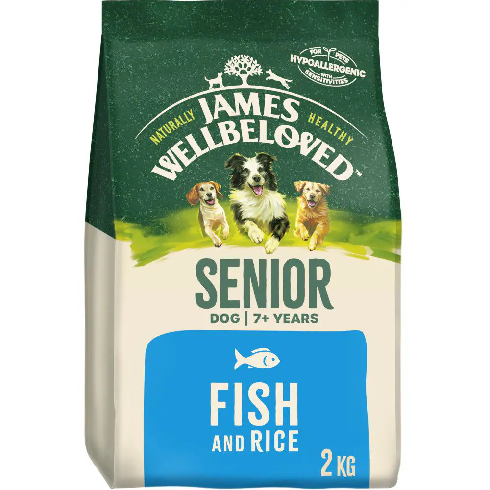 James Wellbeloved Senior Dry Dog Food Fish & Rice Various Sizes