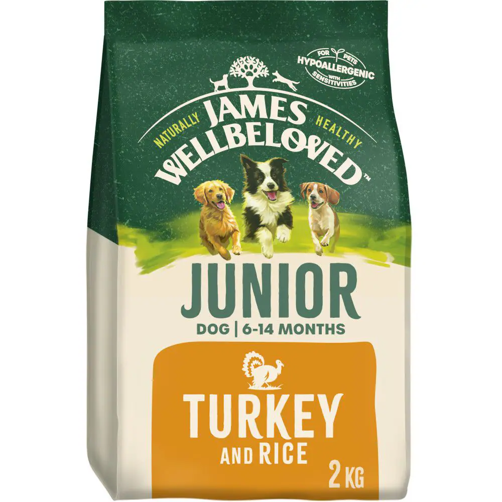 James Wellbeloved Junior Complete Dry Dog Food Turkey & Rice - 2kg
