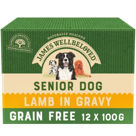 James Wellbeloved Grain Free Senior Dog Food Pouches Lamb in Gravy 12pk - 100g
