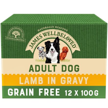 James Wellbeloved Grain Free Adult Lamb in Gravy Pouch 12pk - 100g
