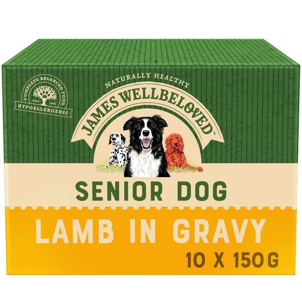 James Wellbeloved Senior Dog Food Pouches Lamb in Gravy 10pk - 150g