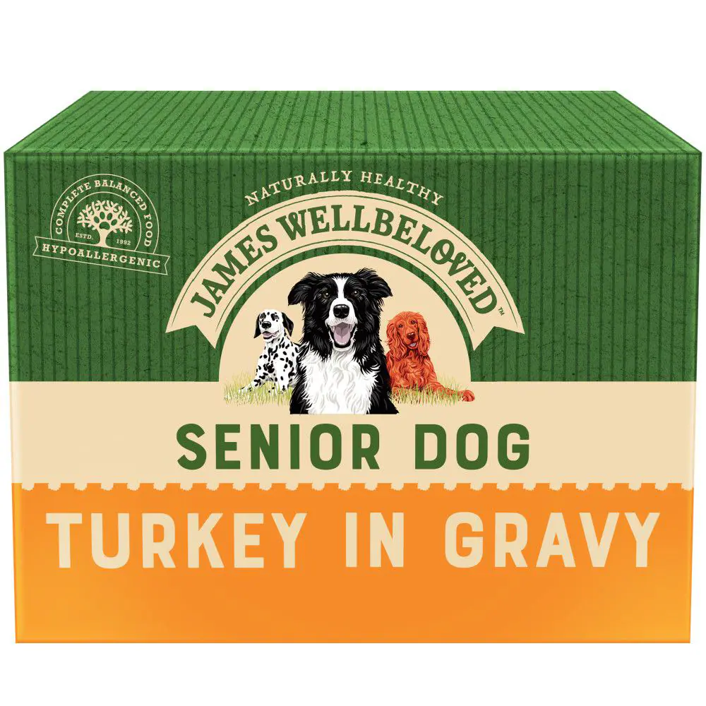 James Wellbeloved Senior Dog Food Pouches Turkey in Gravy 10pk - 150g