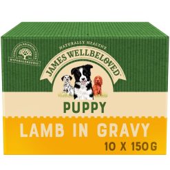 James Wellbeloved Puppy Dog Food Pouches Lamb in Gravy 10pk - 150g