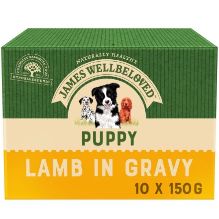 James Wellbeloved Puppy Dog Food Pouches Lamb in Gravy 10pk - 150g