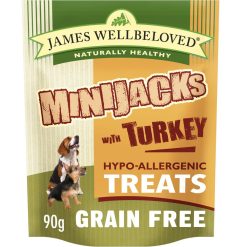 James Wellbeloved Grain Free Turkey Minijacks Dog Treats - 90g