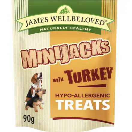 James Wellbeloved Turkey Minijacks Dog Treats - 90g