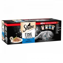 Sheba Fine Flakes Cat Pouches Fish Collection in Jelly 40 Bulk Packs - 85g