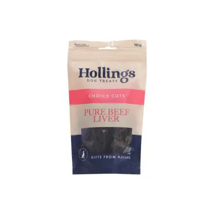 Hollings Air Dried Liver Dog Treats Prepack - 100g