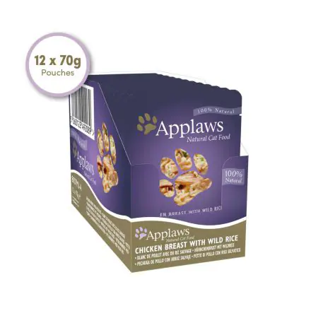 Applaws Cat Pouch Chicken with Wild  Rice 12pk - 70g