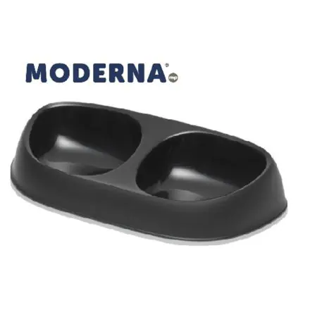 Moderna Sensibowl Double 2 x 200ml Black - 400ml