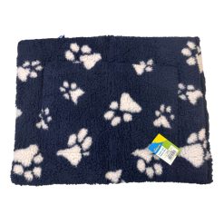Bestpets Fleece Mattress Navy & White Paw Various Sizes