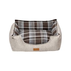 Dubex British Tartan Dog Bed Light & Dark Grey Various Sizes