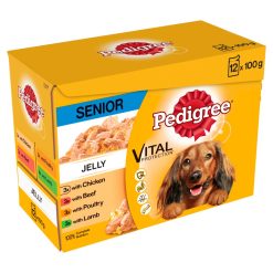 Pedigree Senior Wet Dog Food Pouches Mixed Selection in Jelly 12pk - 100g