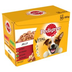 Pedigree Adult Wet Dog Food Pouches Mixed Selection in Jelly 12pk - 100g