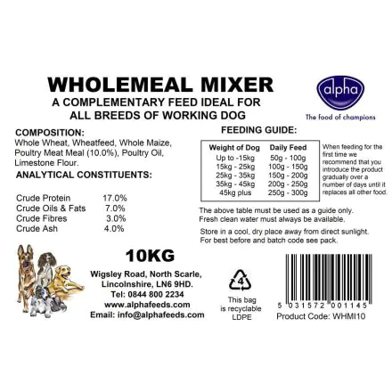 Alpha Wholemeal Mixer - 10kg