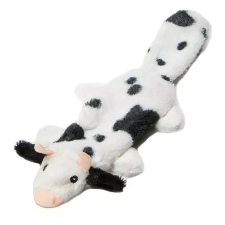 Animate Black & White Cow Flat Friend Dog toy