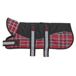 Animate Reflective Black/Red Tartan Padded Harness Coat  20" (51cm) - 20 inches