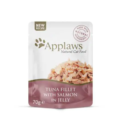 Applaws Cat Pouch Tuna Fillet with Salmon in Jelly - 70g, case of 16