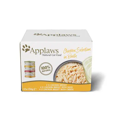 Applaws Natural Wet Cat Food Chicken Selection in Broth 12pk - 156g