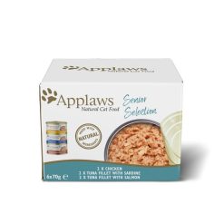Applaws Natural Wet Senior Cat Food Mixed Selection 6pk - 70g, case of 4
