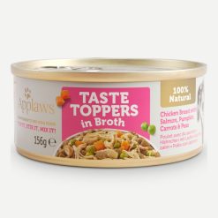 Applaws Taste Toppers Wet Dog Food Chicken Salmon Vegetables Broth Tin - 156g, case of 12