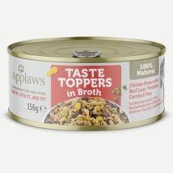 Applaws Taste Toppers Wet Dog Food  Chicken with Beef Liver & Veg in Broth Tin - 156g, case of 12